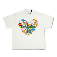 Pistachio teacher heart Urban Heavy Tee - NancyCooperArtShop