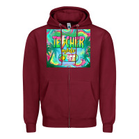 Burgundy teacher mode off Zipper Hoodie - TumblerDesignByShophia