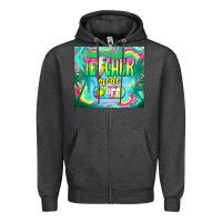 Charcoal Heather teacher mode off Zipper Hoodie - TumblerDesignByShophia