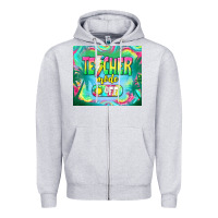 Heather Grey teacher mode off Zipper Hoodie - TumblerDesignByShophia