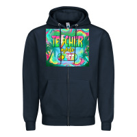 Navy teacher mode off Zipper Hoodie - TumblerDesignByShophia