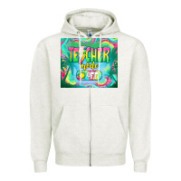 Oatmeal Heather teacher mode off Zipper Hoodie - TumblerDesignByShophia