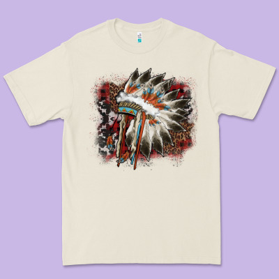 İndian Headress Cowhide Premium Tee Designed By Adodesignshop