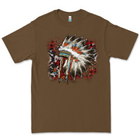 Cacao İndian Headress Cowhide Premium Tee - AdoDesignShop