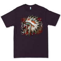 Plum İndian Headress Cowhide Premium Tee - AdoDesignShop