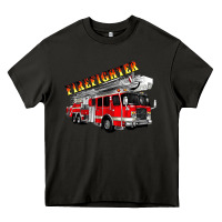 Asphalt firefighter fire truck Heavy Core Tee - Artiststas