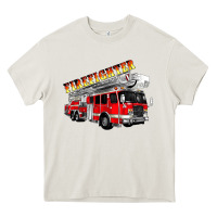 Cream firefighter fire truck Heavy Core Tee - Artiststas
