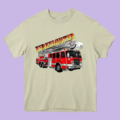 Firefighter Fire Truck Heavy Core Tee Designed By Artiststas