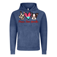 Vintage Denim Peace Love Frenchie Vintage Hoodie - Jasminsmagicworld