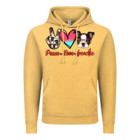Vintage Mustard Peace Love Frenchie Vintage Hoodie - Jasminsmagicworld