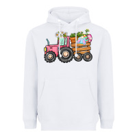 White Easter bunny tractor Heavyweight Hoodie - CowGirlArtShop