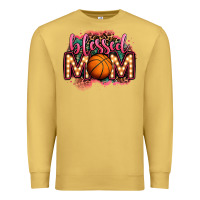Antique Gold blessed basketball mom lightbulb letters Premium Sweatshirt - OliviaCreatesArt