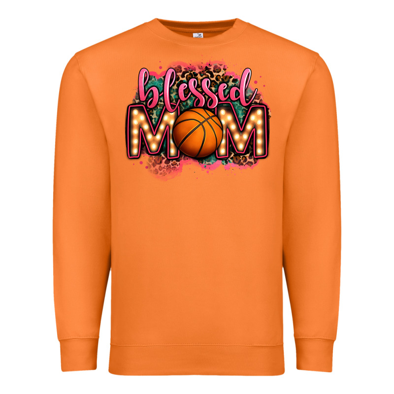 Blessed Basketball Mom Lightbulb Letters Premium Sweatshirt by OliviaCreatesArt | Teevron