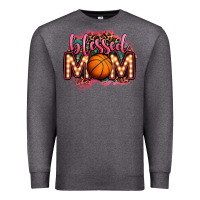 Charcoal Heather blessed basketball mom lightbulb letters Premium Sweatshirt - OliviaCreatesArt