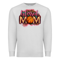 Dove Grey blessed basketball mom lightbulb letters Premium Sweatshirt - OliviaCreatesArt