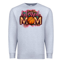 Heather Grey blessed basketball mom lightbulb letters Premium Sweatshirt - OliviaCreatesArt