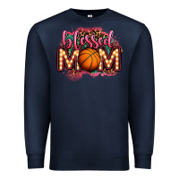 Navy blessed basketball mom lightbulb letters Premium Sweatshirt - OliviaCreatesArt