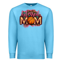 Ocean Blue blessed basketball mom lightbulb letters Premium Sweatshirt - OliviaCreatesArt