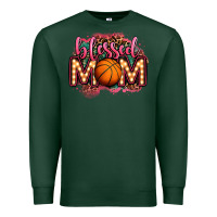 Sports Green blessed basketball mom lightbulb letters Premium Sweatshirt - OliviaCreatesArt