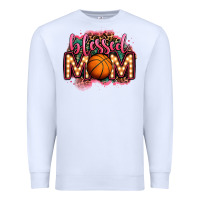 White blessed basketball mom lightbulb letters Premium Sweatshirt - OliviaCreatesArt