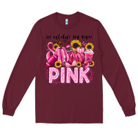 Burgundy in october we wear pink football Long Sleeve Tee - LillyAllenDesigns
