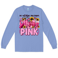 Colony Blue in october we wear pink football Long Sleeve Tee - LillyAllenDesigns