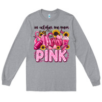 Heather Grey in october we wear pink football Long Sleeve Tee - LillyAllenDesigns
