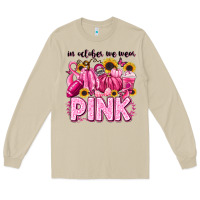 Mushroom in october we wear pink football Long Sleeve Tee - LillyAllenDesigns