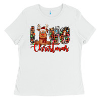 White love christmas reindeer Ladies Tee - Jasminsmagicworld
