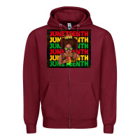 Burgundy juneteenth cute kid Zipper Hoodie - TumblerDesignByShophia
