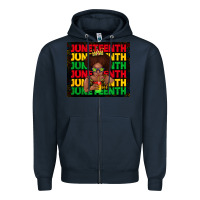 Navy juneteenth cute kid Zipper Hoodie - TumblerDesignByShophia