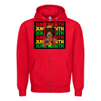 Red juneteenth cute kid Zipper Hoodie - TumblerDesignByShophia