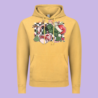 Gamer Christmas Game Controller Vintage Hoodie Designed By Maliassmallbusiness