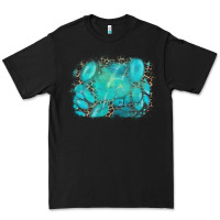 Black turquoise leopard background Premium Tee - AdoDesignShop