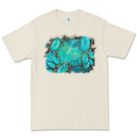 Bone turquoise leopard background Premium Tee - AdoDesignShop