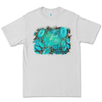 Dove Grey turquoise leopard background Premium Tee - AdoDesignShop