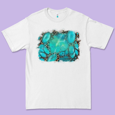 Turquoise Leopard Background Premium Tee Designed By Adodesignshop