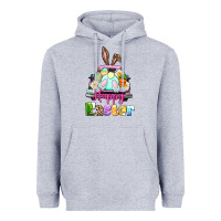 Heather Grey Bunny Happy Easter truck Heavyweight Hoodie - CowGirlArtShop