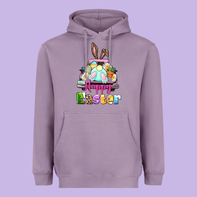 Bunny Happy Easter Truck Heavyweight Hoodie Designed By Cowgirlartshop