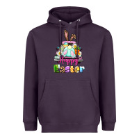 Plum Bunny Happy Easter truck Heavyweight Hoodie - CowGirlArtShop