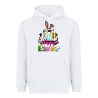 White Bunny Happy Easter truck Heavyweight Hoodie - CowGirlArtShop