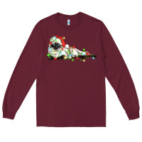 Burgundy christmas siamese cat Long Sleeve Tee - LillyAllenDesigns