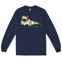 Navy christmas siamese cat Long Sleeve Tee - LillyAllenDesigns