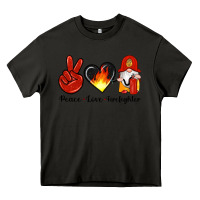 Asphalt peace love firefighter Heavy Core Tee - Artiststas