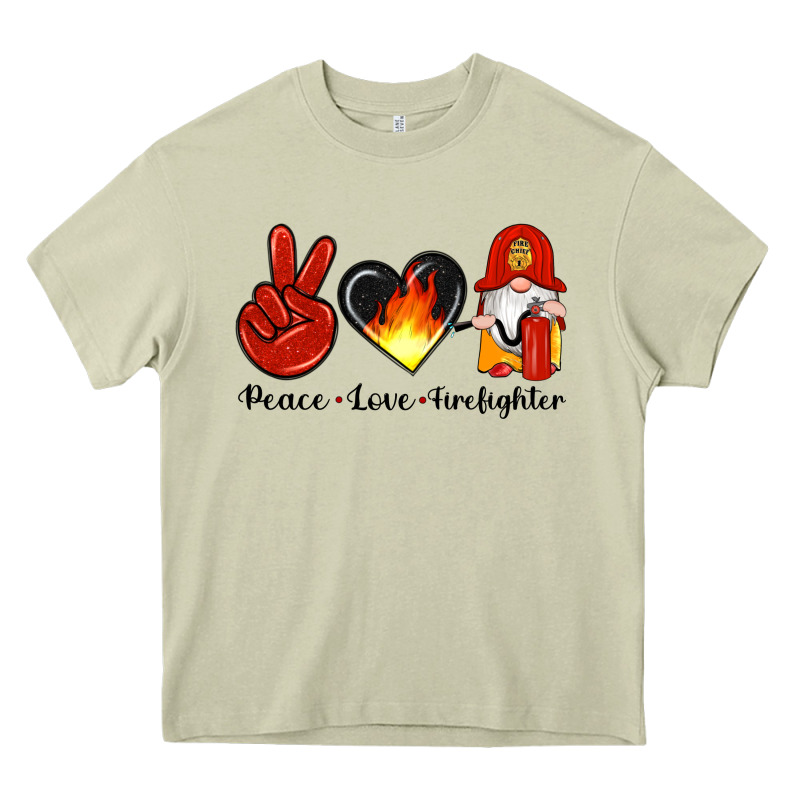 Peace Love Firefighter Heavy Core Tee by Artiststas | Teevron
