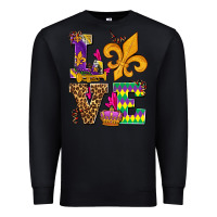 Black mardi gras love olivia Premium Sweatshirt - OliviaCreatesArt