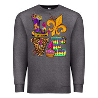 Charcoal Heather mardi gras love olivia Premium Sweatshirt - OliviaCreatesArt