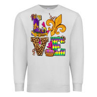 Dove Grey mardi gras love olivia Premium Sweatshirt - OliviaCreatesArt
