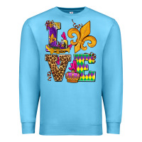 Ocean Blue mardi gras love olivia Premium Sweatshirt - OliviaCreatesArt