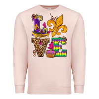 Pale Pink mardi gras love olivia Premium Sweatshirt - OliviaCreatesArt